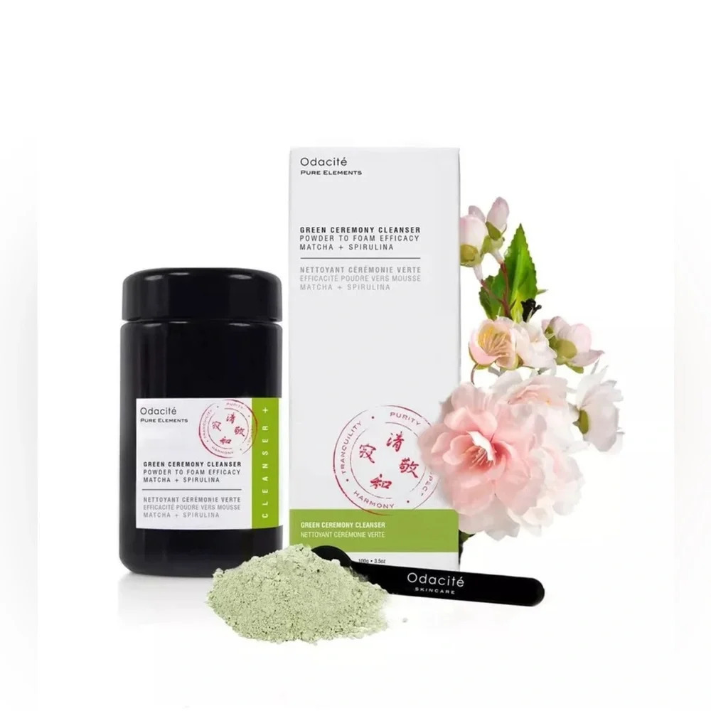 Odacité - Green Ceremony Cleanser, Matcha Spirulina, Foaming Powder Face Clean